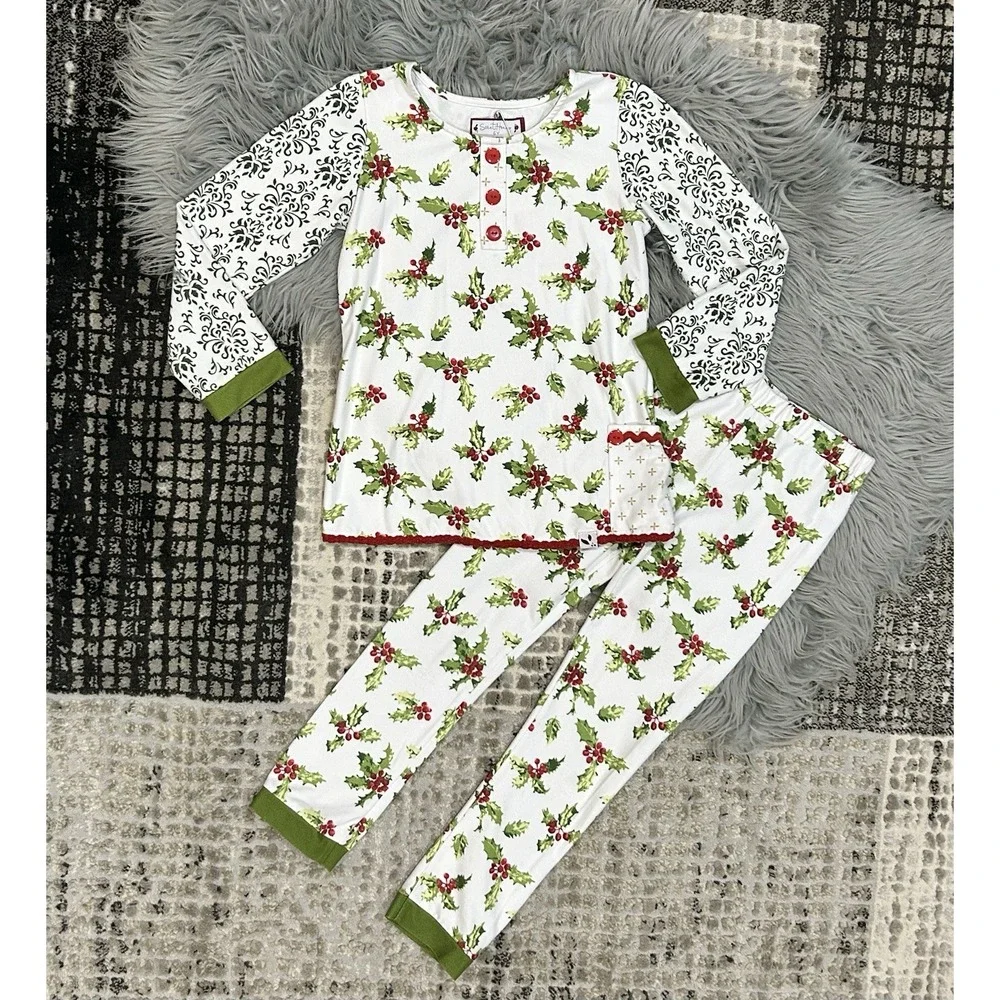 Sweet Honey Girls Holly‎ Matching Flannel Jammy Set 6Y